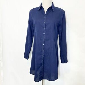 Eileen Fisher Blue Organic Cotton Shirt (S)